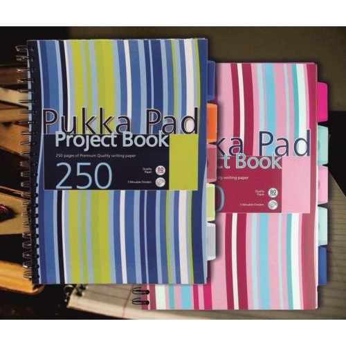 Spirálfüzet vonalas Project Book Pukka Pad A/4 (210x297mm) 125lap (250 oldal)