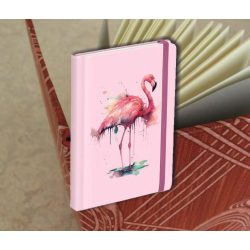 Beíró sima keményfedelű gumis Flamingó 130x180mm 120lap