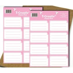   Füzetcímke pasztell rózsaszín T-Creatív 8db (80x48mm) 2ív