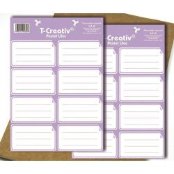 Füzetcímke pasztell lila T-Creatív 8db (80x48mm) 2ív