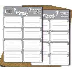 Füzetcímke pasztell szürke T-Creatív 8db (80x48mm) 2ív