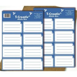 Füzetcímke kék T-Creatív 8db (80x48mm) 2ív