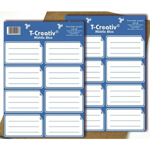 Füzetcímke kék T-Creatív 8db (80x48mm) 2ív
