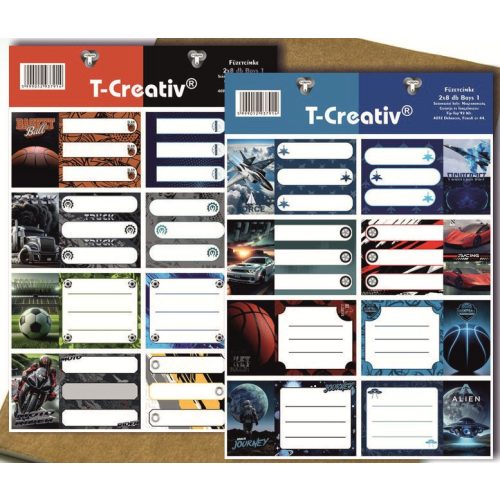 Füzetcímke Fiú I. T-Creatív 8db (80x48mm) 2ív
