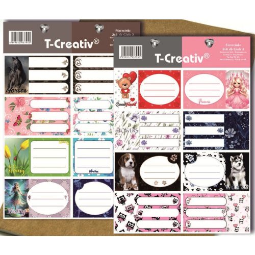 Füzetcímke Lány II. T-Creatív 8db (80x48mm) 2ív