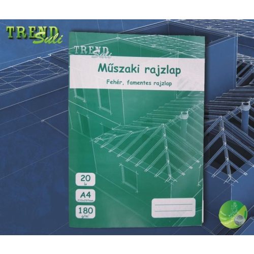 Rajzlap műszaki fehér famentes DIPA Prémium SuliTREND A/4 (210x297mm) 190g 20ív