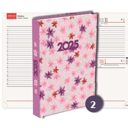 Határidőnapló napi mintás "2" T-Calendar A/5 (145x205mm) 2025