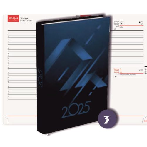 Határidőnapló napi mintás "3" T-Calendar A/5 (145x205mm) 2025