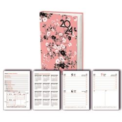   Határidőnapló zseb heti mintás "1" T-Calendar B/7 (89x126mm) 2024