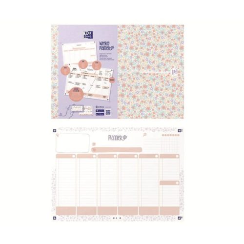 Tervező naptár heti Floral Oxford A/4 (210x297mm) 60lap - évhez nem kötött