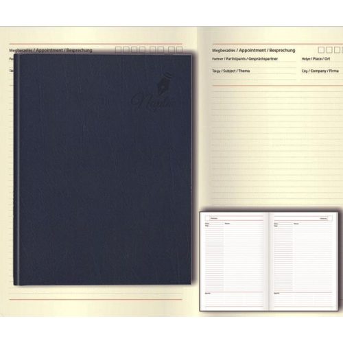 Tárgyalási napló kék műbőr Period Standard B/5 (165x240mm)