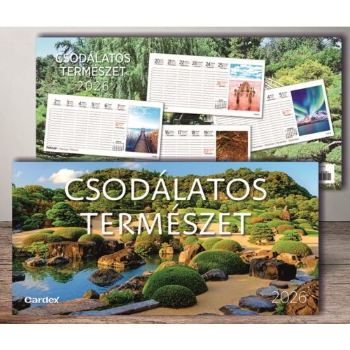 Naptár asztali Csodálatos természet 2026 Cardex 300x150mm
