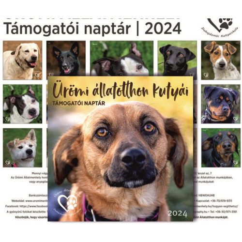 Falinaptár Ürömi állatotthon kutyái 2024 Cardex 300x600mm