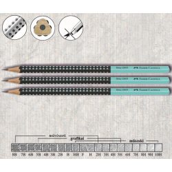   Grafitceruza HB háromszögű csúszásgátló lakkozott Grip 2001 Faber-Castell - fekete-türkiz ceruzatest