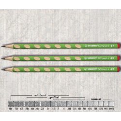   Grafitceruza HB jobbkezes háromszögű lakkozott EASYgraph Stabilo - zöld ceruzatest