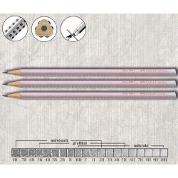 Grafitceruza B háromszögű csuszasgatlo Flow Edition Grip 2001 Faber-Castell -rózsaszín-égkék