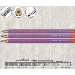   Grafitceruza B háromszögű csúszásgátló Flow Edition Grip 2001 Faber-Castell - lila-piros