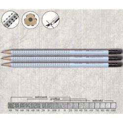   Grafitceruza B radíros háromszögű csúszásgátló lakkozott Grip 2001 Faber-Castell - égkék ceruzatest