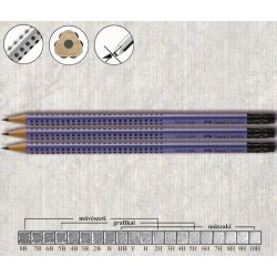   Grafitceruza B radíros háromszögű csúszásgátló lakkozott Grip 2001 Faber-Castell - kék ceruzatest