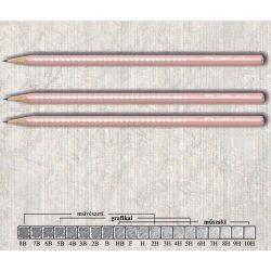   Grafitceruza B háromszögű lakkozott Sparkle Faber-Castell - világos rózsaszín gyöngyház ceruzatest