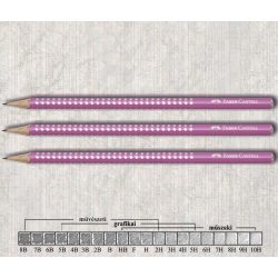   Grafitceruza B háromszögű lakkozott Sparkle Faber-Castell - rózsaszín gyöngyház ceruzatest