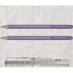   Grafitceruza B háromszögű lakkozott Sparkle Faber-Castell - lila gyöngyház ceruzatest