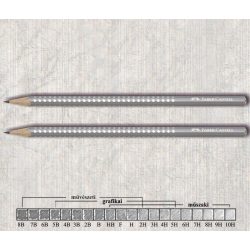   Grafitceruza B háromszögű lakkozott Sparkle Faber-Castell - világos szürke gyöngyház ceruzatest