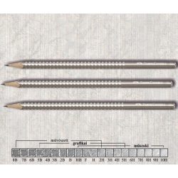   Grafitceruza B háromszögű lakkozott Sparkle Faber-Castell - ezüst gyöngyház ceruzatest