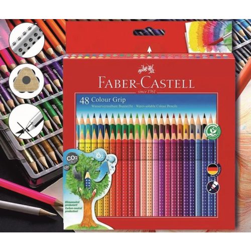 Színesceruza 48db háromszögű csúszásgátló lakkozott Grip 2001 Faber-Castell