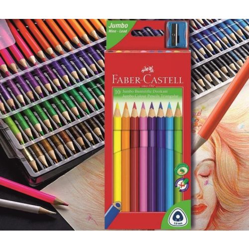 Színesceruza 10db háromszögű lakkozott Junior Faber-Castell