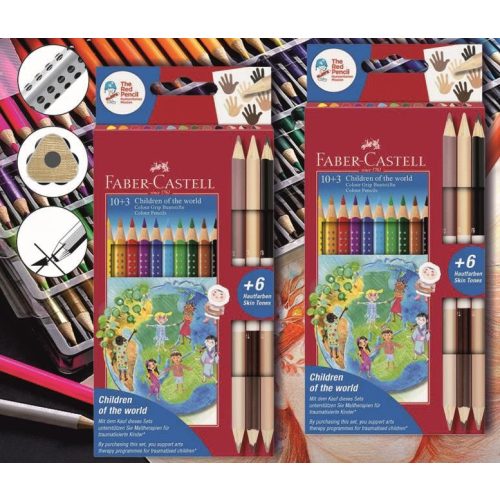 Színesceruza 10+3db háromszögű csúszásgátló lakkozott Grip Faber-Castell