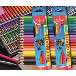   Színesceruza 12db háromszögű lakkozott Color Peps Star Maped - hegyezővel