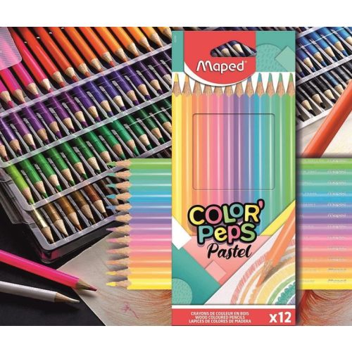 Színesceruza 12db háromszögű lakkozott Color Peps Pastel Maped