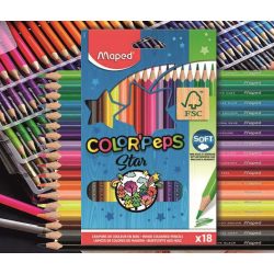   Színesceruza 18db háromszögű lakkozott Color Peps Star Maped