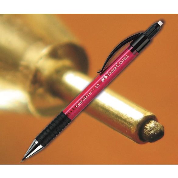 Pixirón 0,5mm Grip Matic Faber-Castell - piros tolltest, fekete klipsz, gumírozott tollfogó
