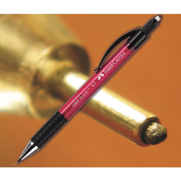 Pixirón 0,7mm Grip Matic Faber-Castell - piros tolltest, fekete klipsz, gumírozott tollfogó