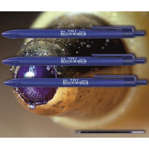 Golyóstoll kék TR1 M&G - nyomógombos, kék háromszögű tolltest, 0,5mm (X-18 betéttel)