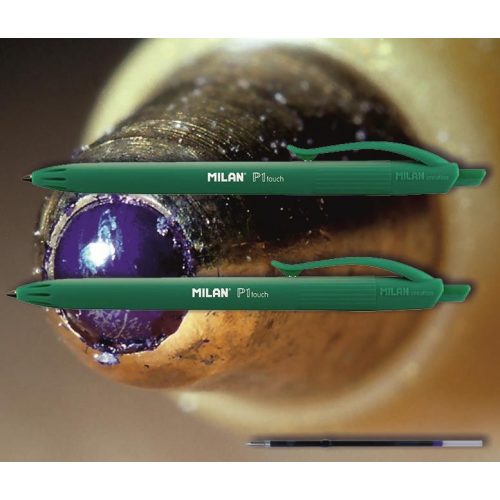 Golyóstoll zöld P1 Touch Milan - nyomógombos, zöld tolltest, 0,7mm (X-18 betéttel)