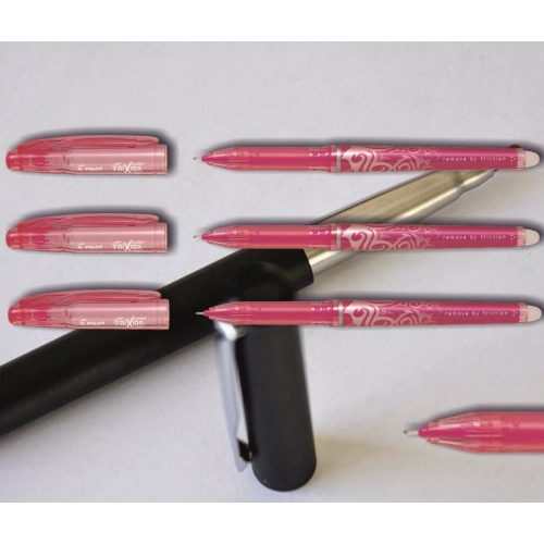 Zselés rollertoll rózsaszín radírozható FriXion Point 05 Pilot - kupakos, rózsaszín tolltest, 0,25mm