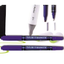 Alkoholos filc kék kétvégű kerek M&G - 0,8mm, 2,8mm