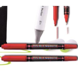 Alkoholos filc piros kétvégű kerek M&G - 0,8mm, 2,8mm