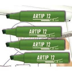   Flipchart filc zöld vágott 12 Artip ICO - 1-4mm, vízbázisú