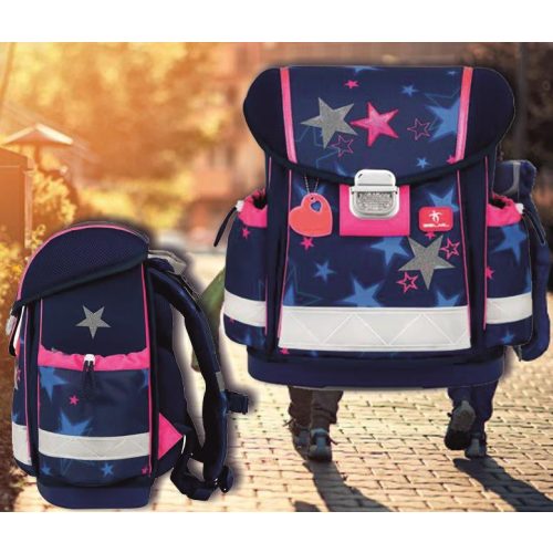 Iskolatáska ergonómikus Classy Sparkling Star Belmil 320x360x190mm 19 literes
