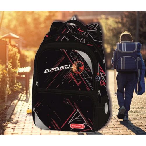 Iskolatáska hátitáska ergonómikus Maxi Packspecial T-Speed Red Car Belmil 300x420x170mm 22 literes