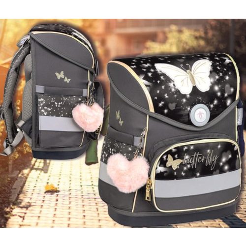 Iskolatáska ergonómikus Compact Amazing Butterfly Belmil 300x370x190mm 19 literes