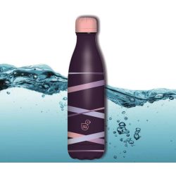 Kulacs fém duplafalú lila-szalagmintás Ars Una 500ml