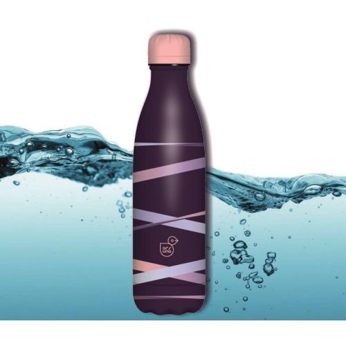 Kulacs fém duplafalú lila-szalagmintás Ars Una 500ml