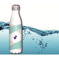 Kulacs fém duplafalú fehér-csíkos mintás Ars Una 500ml