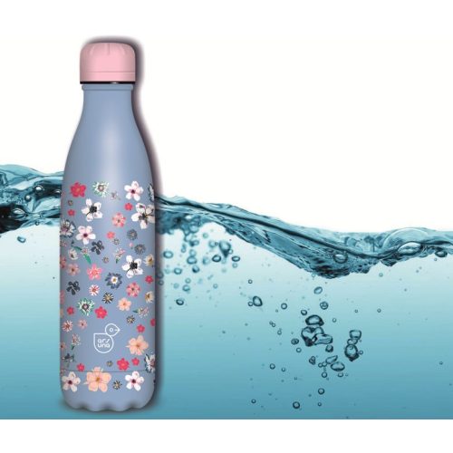 Kulacs fém duplafalú kék-apró virág mintás Ars Una 500ml