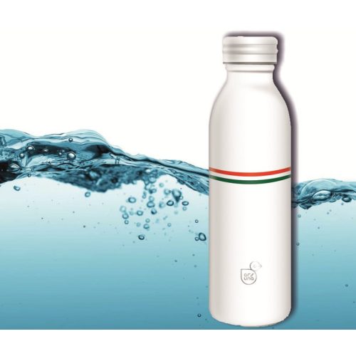 Kulacs fém duplafalú fehér-zászló mintás Ars Una 600ml
